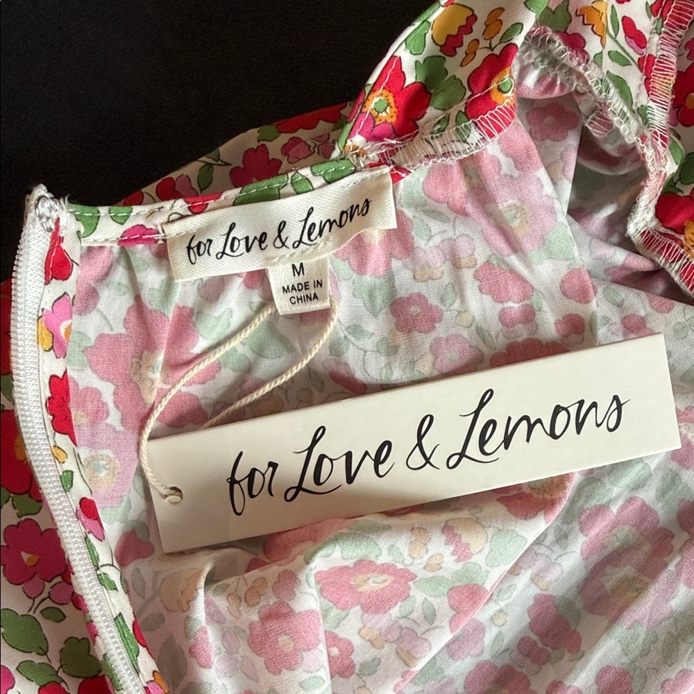 For Love & Lemons floral Puff Sleeve Dress size medium - Picture 10 of 12